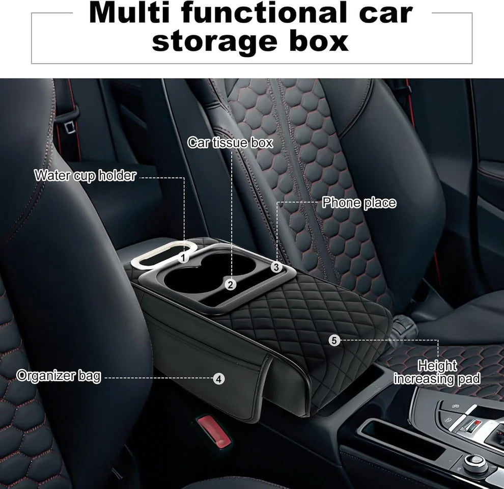 5 in 1 CAR ARMREST CONSOLE CUSHION - UNIVERSAL FIT FOR ALL CARS