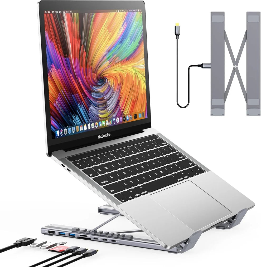 ADJUSTKART™ - 8-in-1 Laptop Docking Station Stand