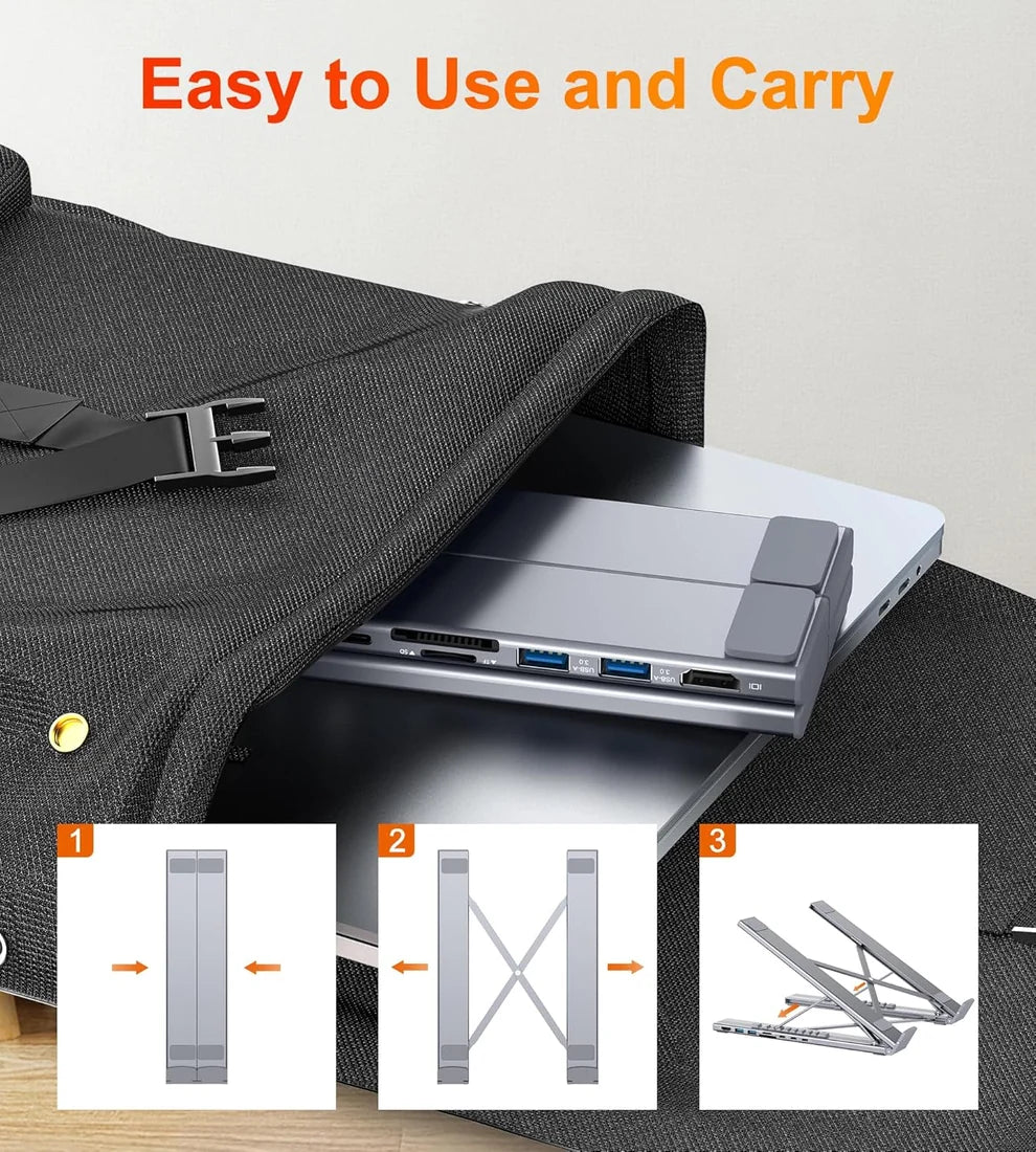 ADJUSTKART™ - 8-in-1 Laptop Docking Station Stand
